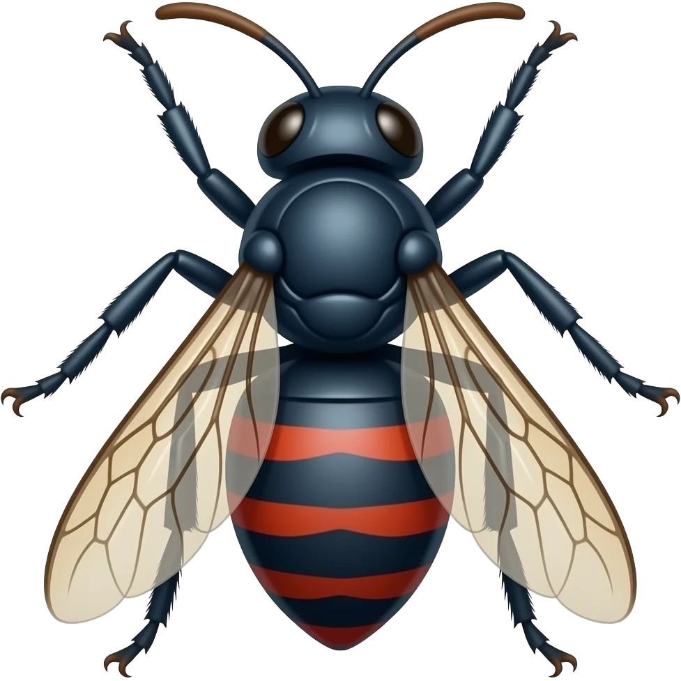 blue and red hornet emoji