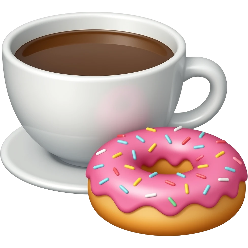 Coffee and donut emoji