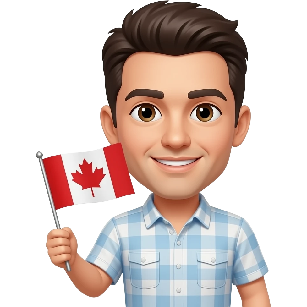 Holding a canadian  flag emoji