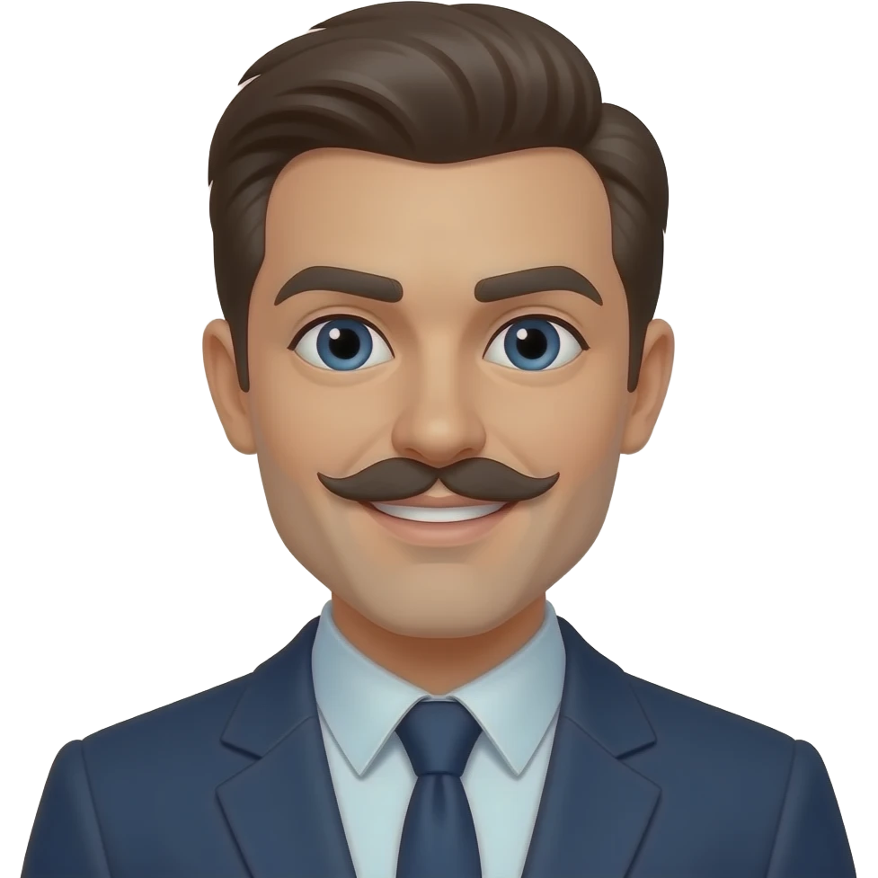 Maustached man emoji