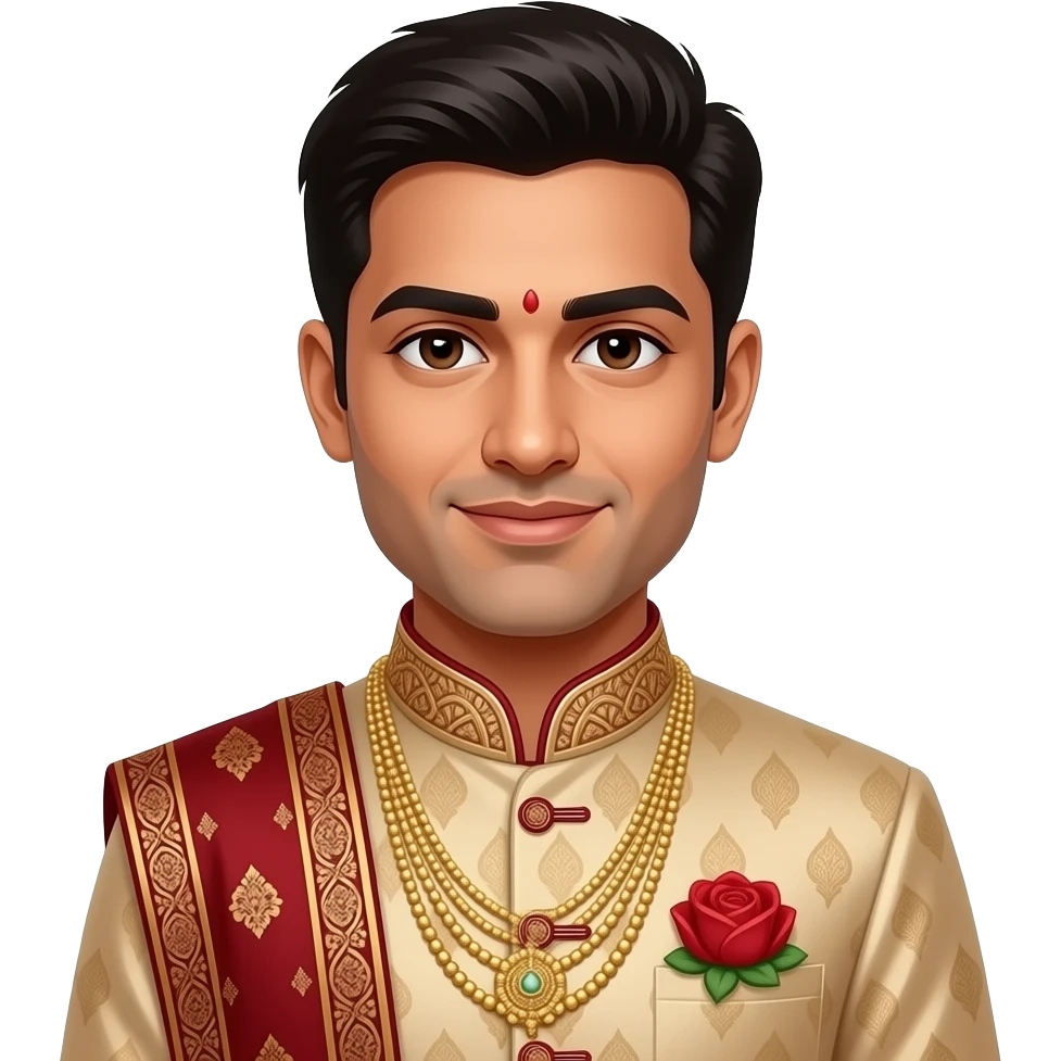 only give male one indian groom emoji