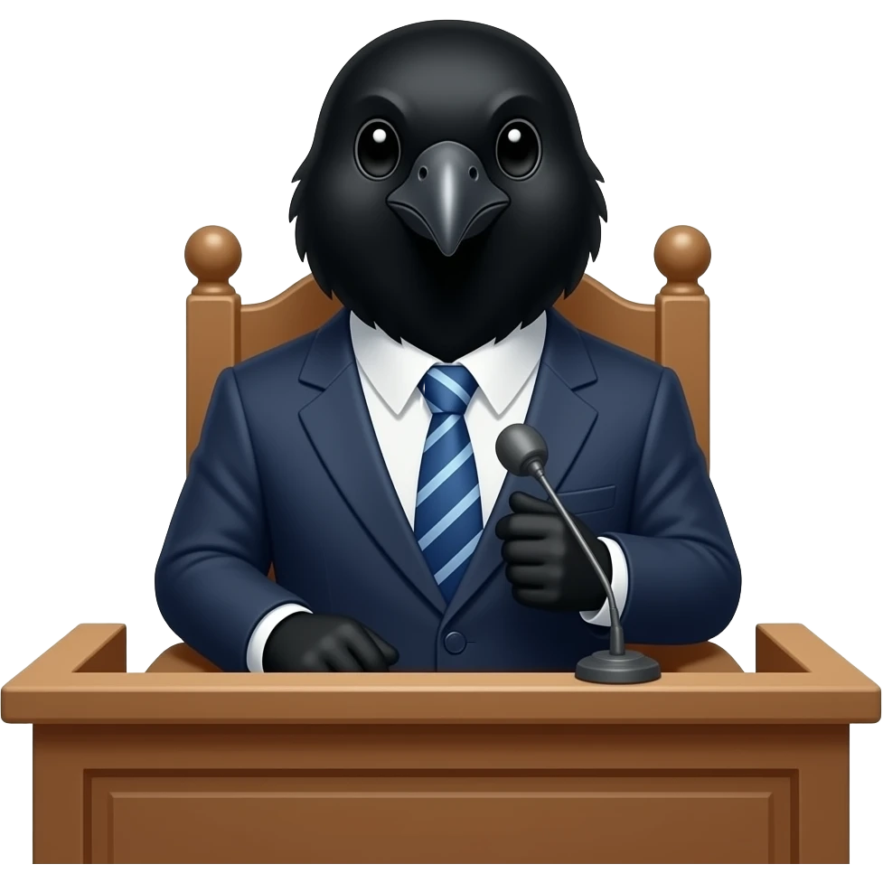 Magpie being a lawyer emoji