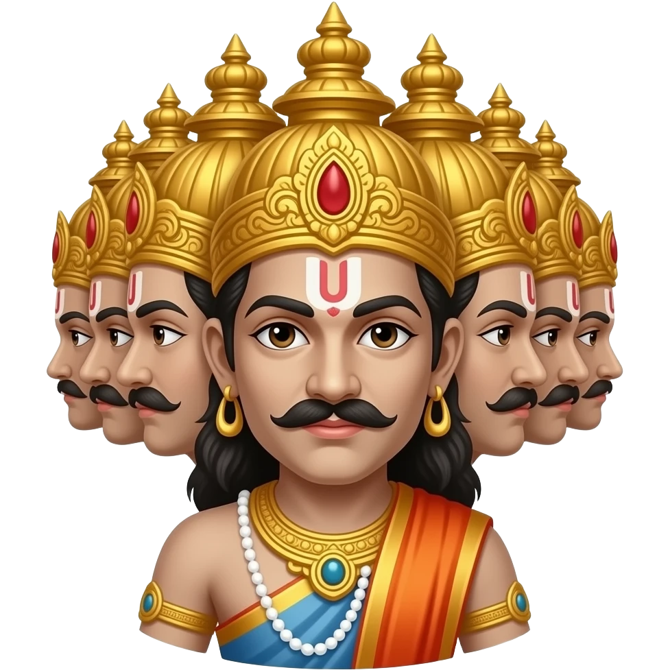 LANKAPATI ravana with 10 heads emoji