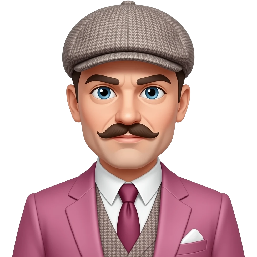 peaky blinder wearing pink with hat emoji