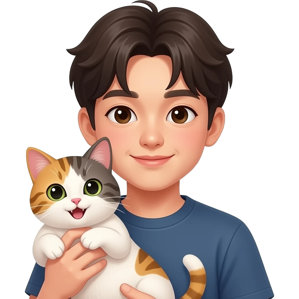 민혁이름과 고양이가 치이카와가 있는 이모지를 만들어줘 emoji