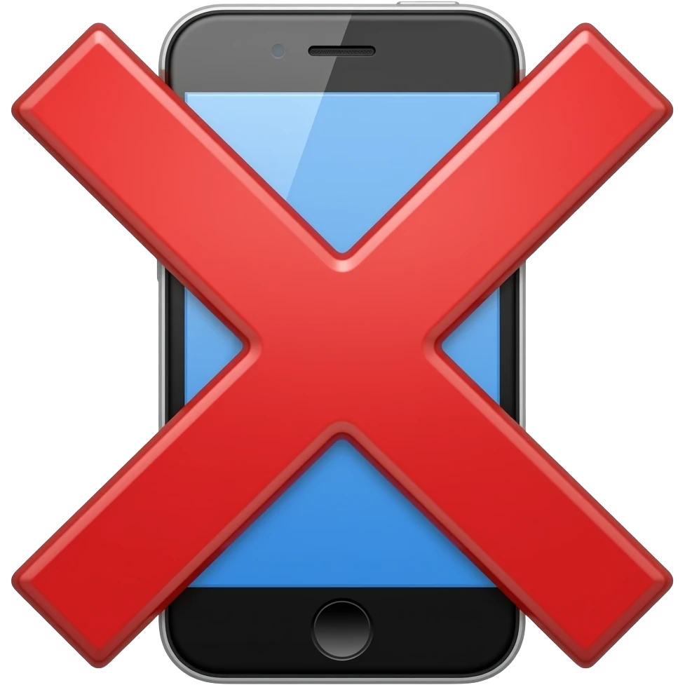 smartphone crossed with a red X over it emoji