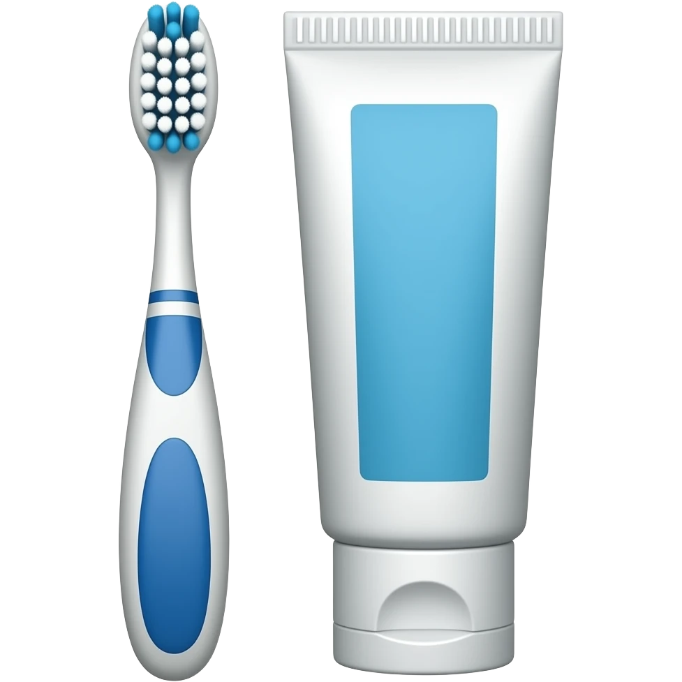 Toothbrush and toothpaste emoji