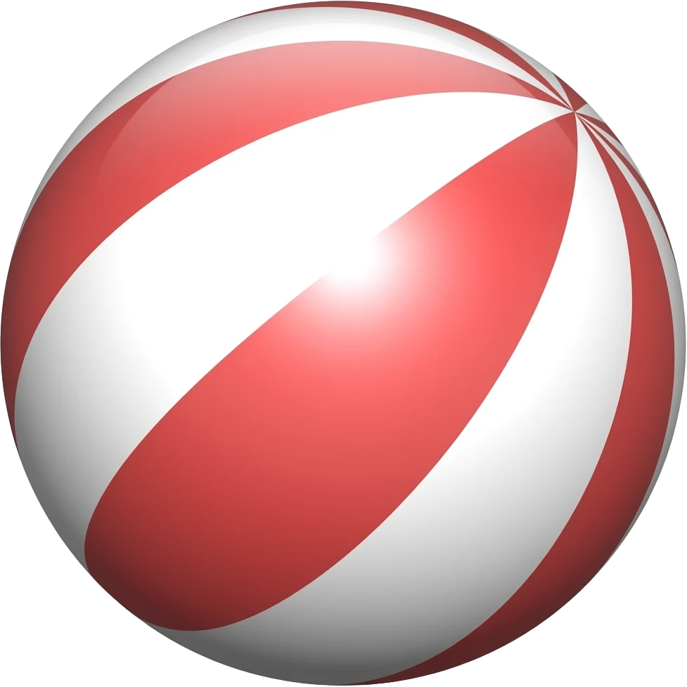 circus ball red and white colors emoji