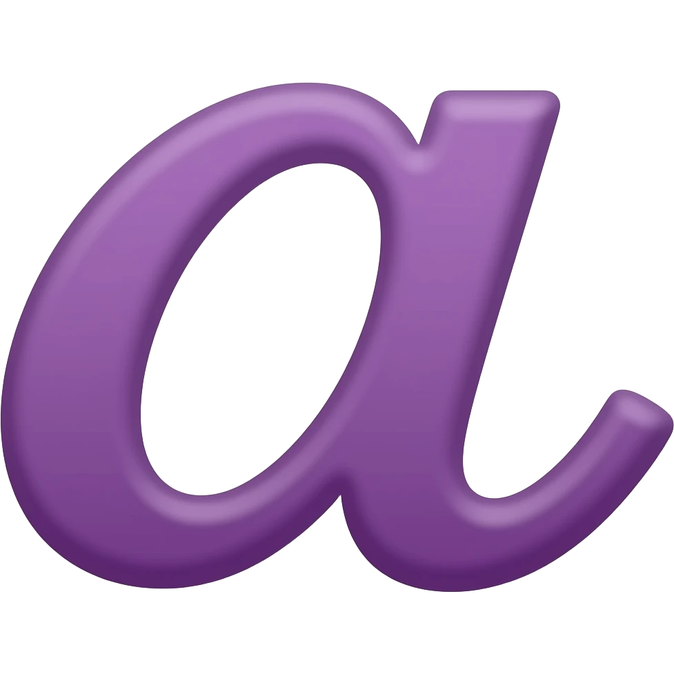 purple letter a in a cursive style emoji