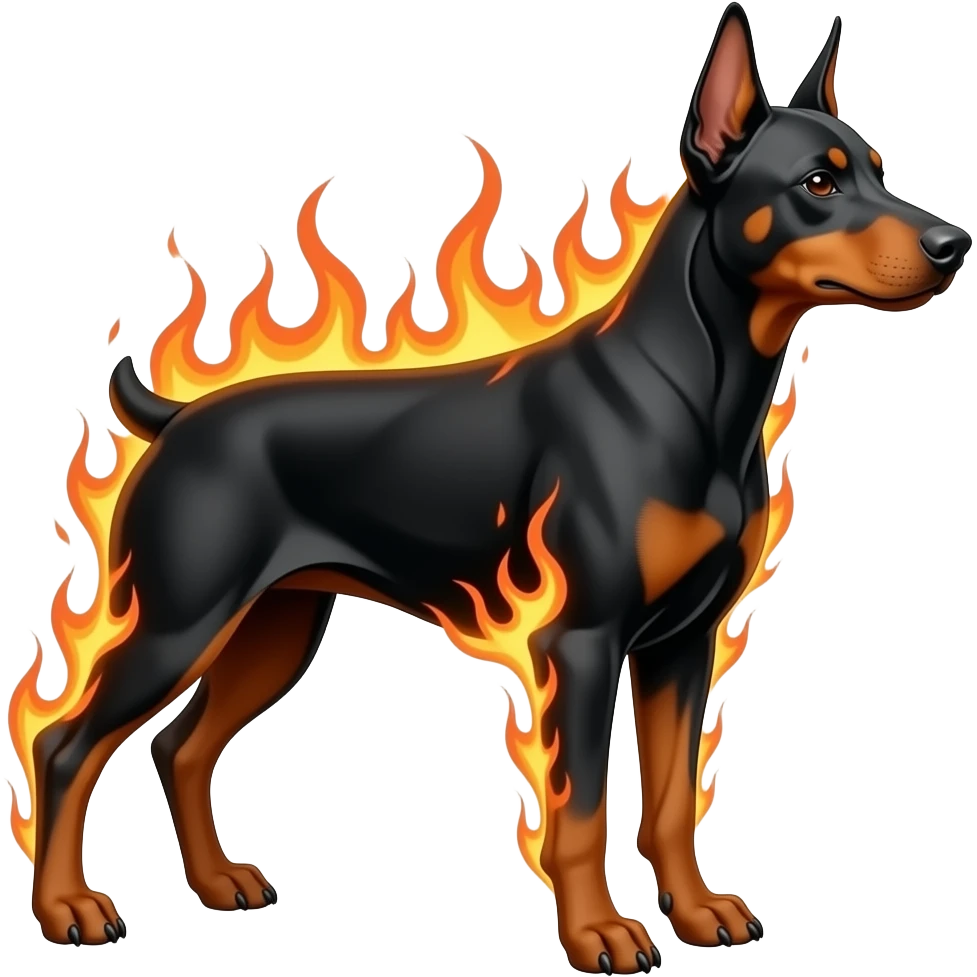 Doberman fire emoji