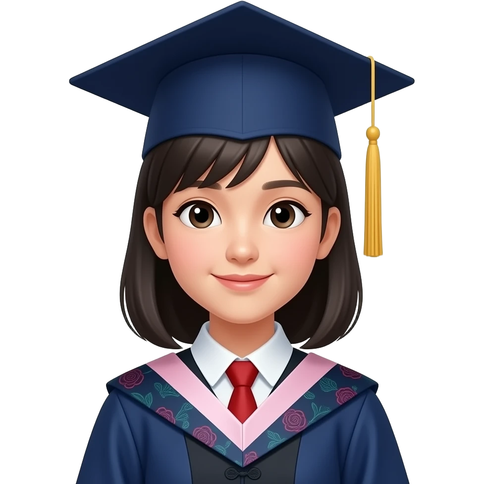 Graduating asian girl emoji