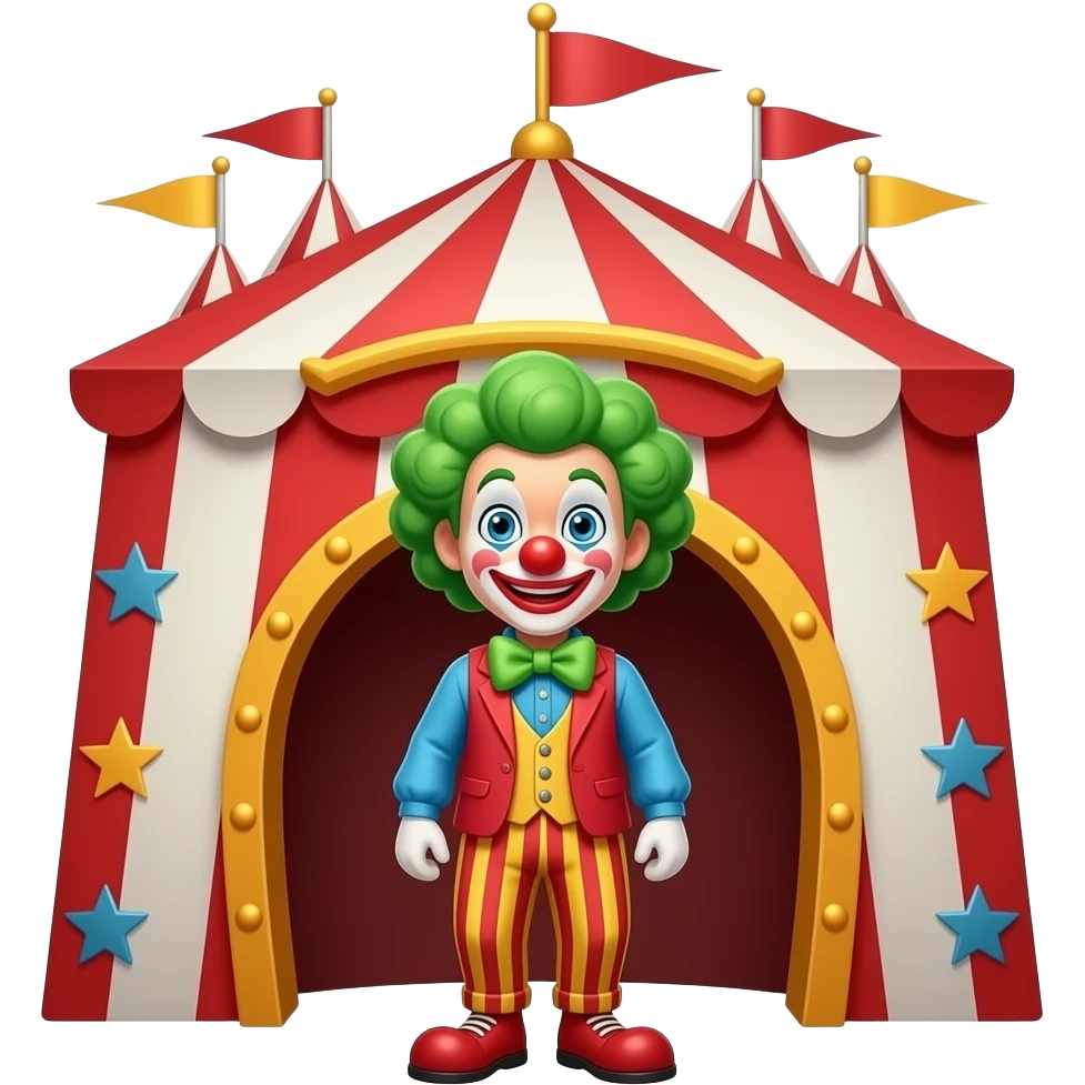 amusement park clown fun house entrance emoji emoji