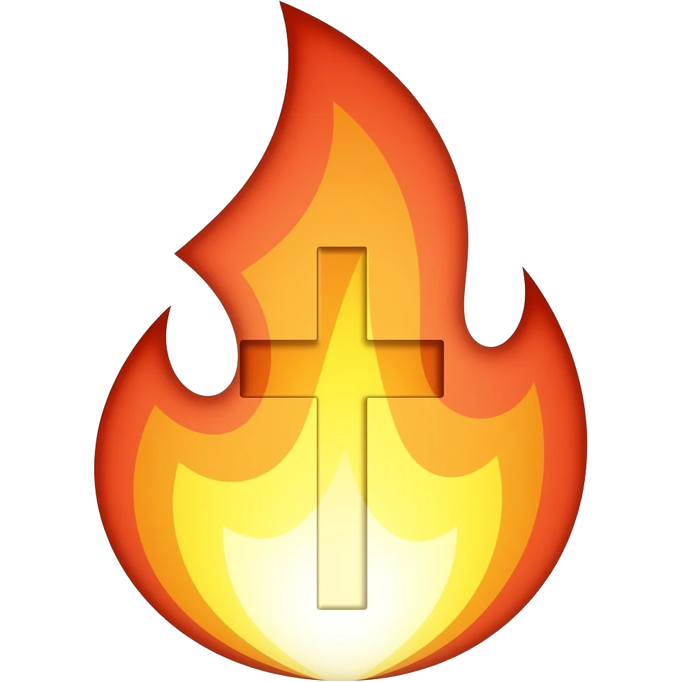 flaming  Christian cross emoji