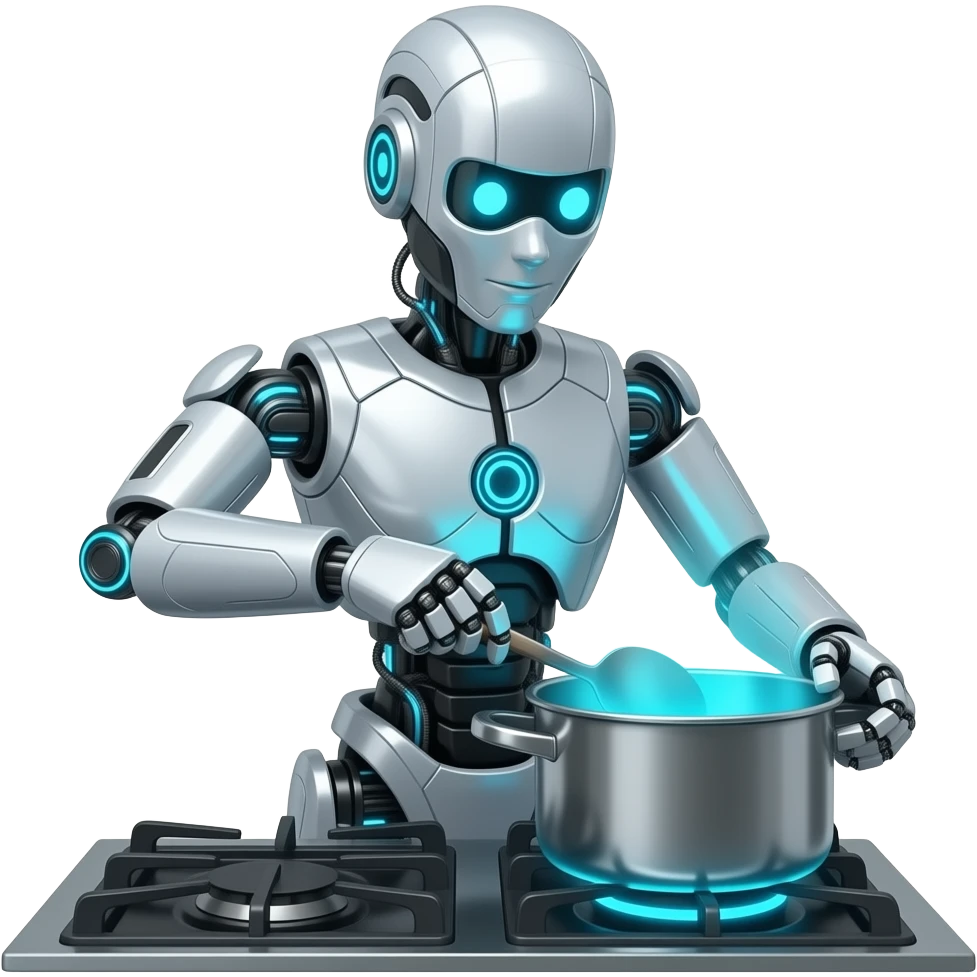 futuristic robot cooking emoji