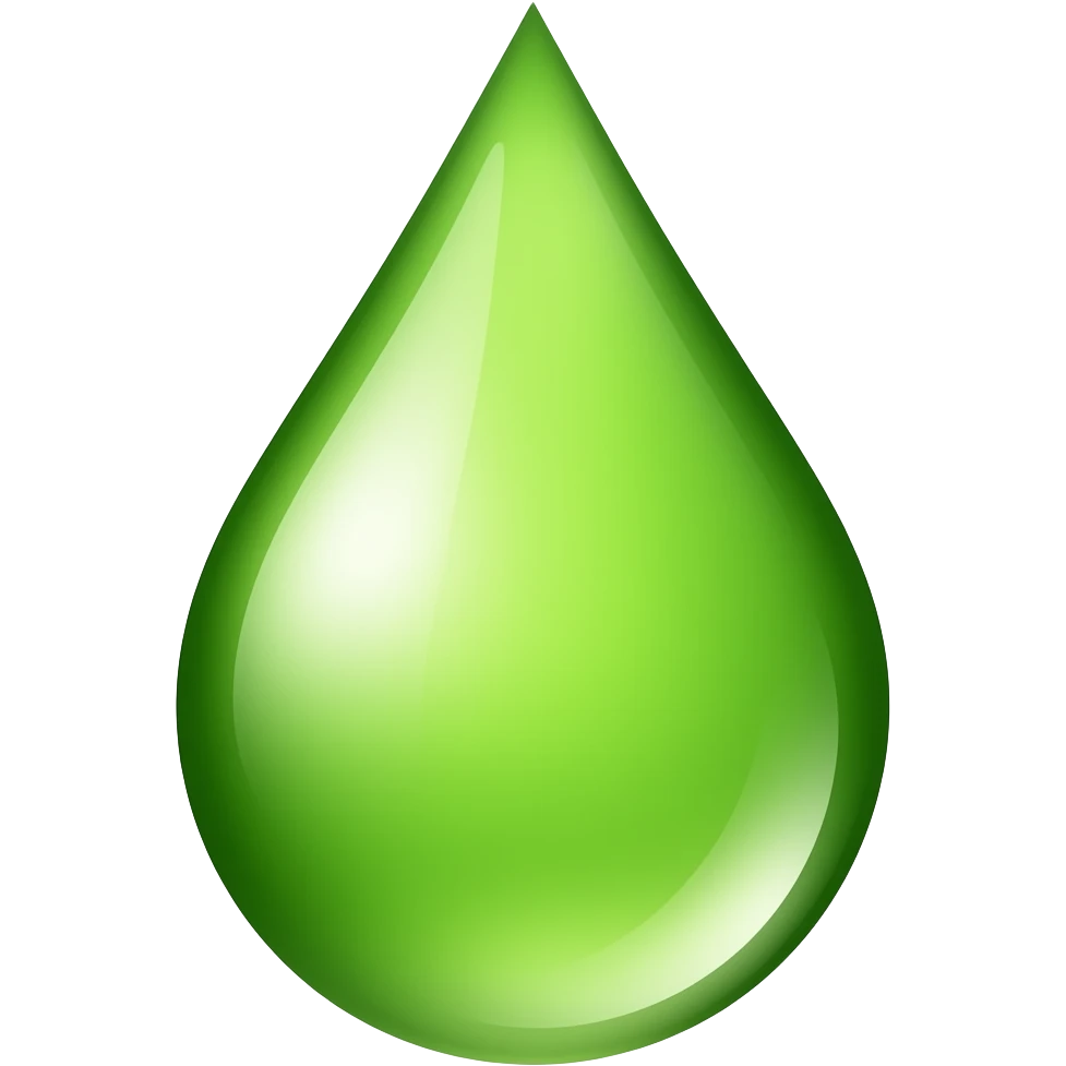Lime colored water drop emoji