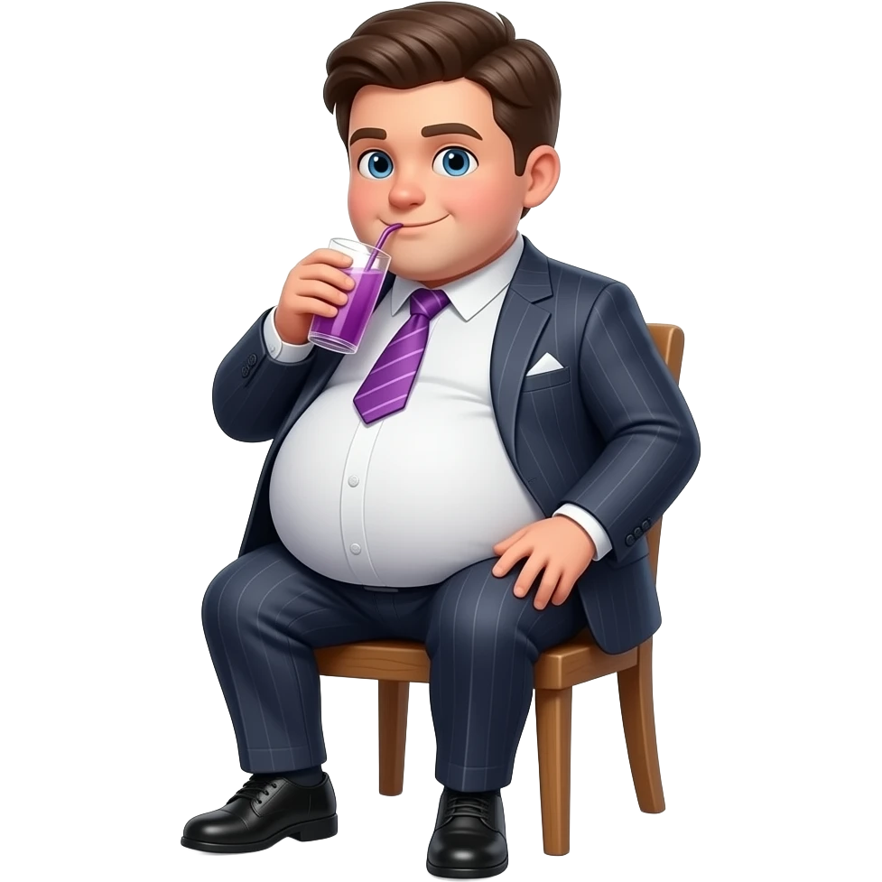 Chłopak ma 18 lat bardzo bardzo ogromnym brzucha brzuch🫄🏼 ma kształt jak ogromna piłka i brzuch jest bardzo twardy i elegancko ubrany i siedzi na krześle i pije 🟣 emoji