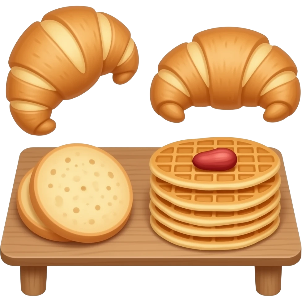 🥖🥐🥯🫓🍞🥜🧇🥞 On table emoji