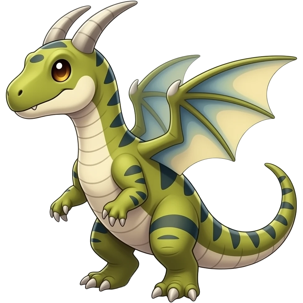 Cute Tepetlisaurus-Amaura-Aurorus-Tyranitar-Axew-Tyrantrum-Flygon-hybrid emoji