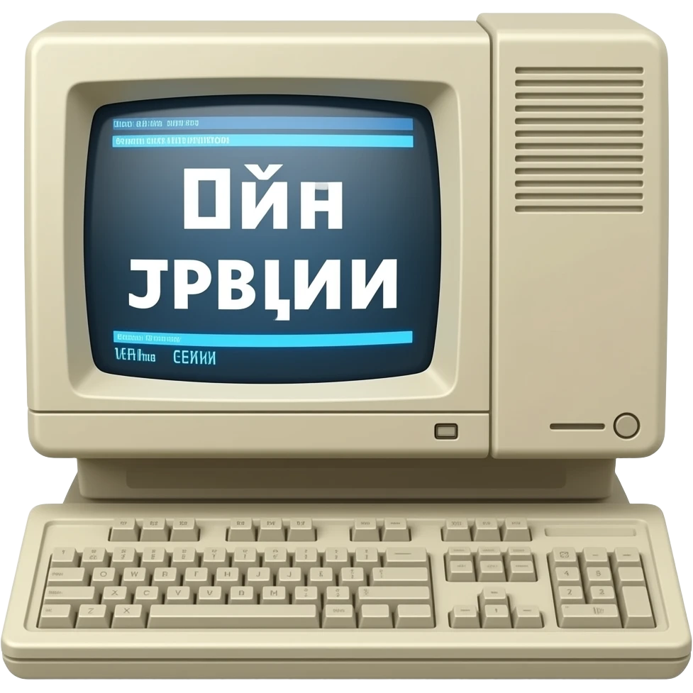 старый комп и там написано хуй на русском emoji