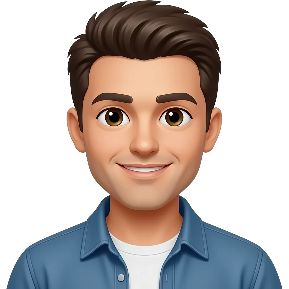 a cool man with iphone emoji