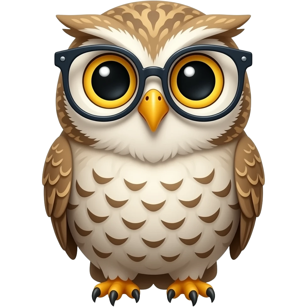 owl with glasses emoji