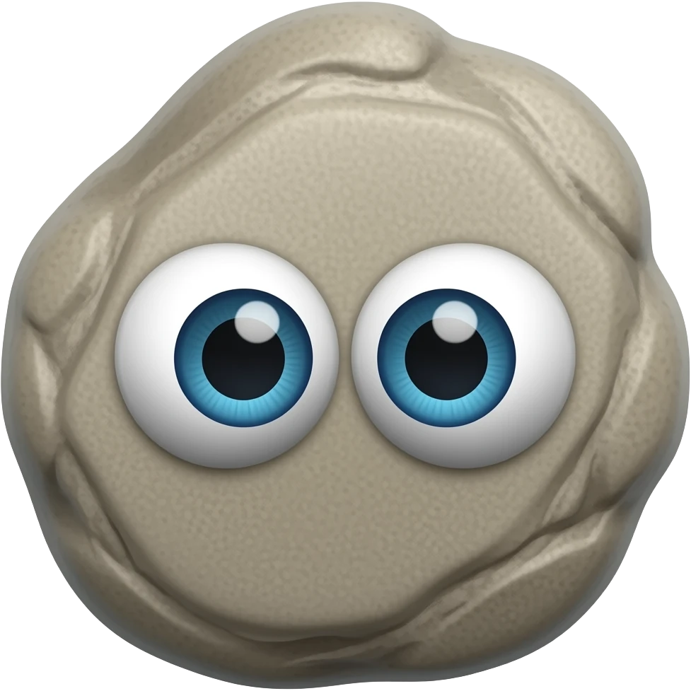 stone with googly eyes emoji