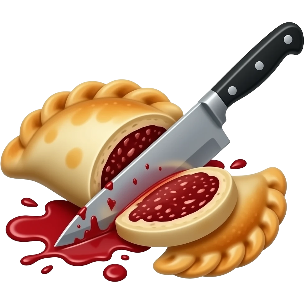 kill this samosa with a knife blood on it emoji