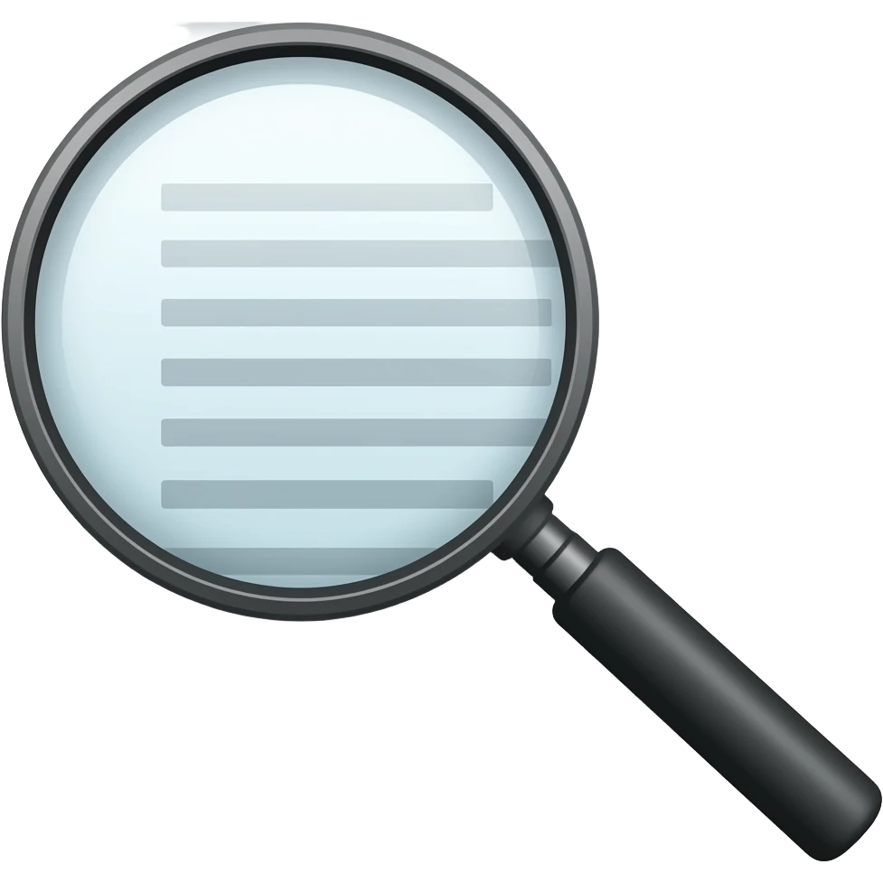 a documents get magnified under the magnifyglass emoji