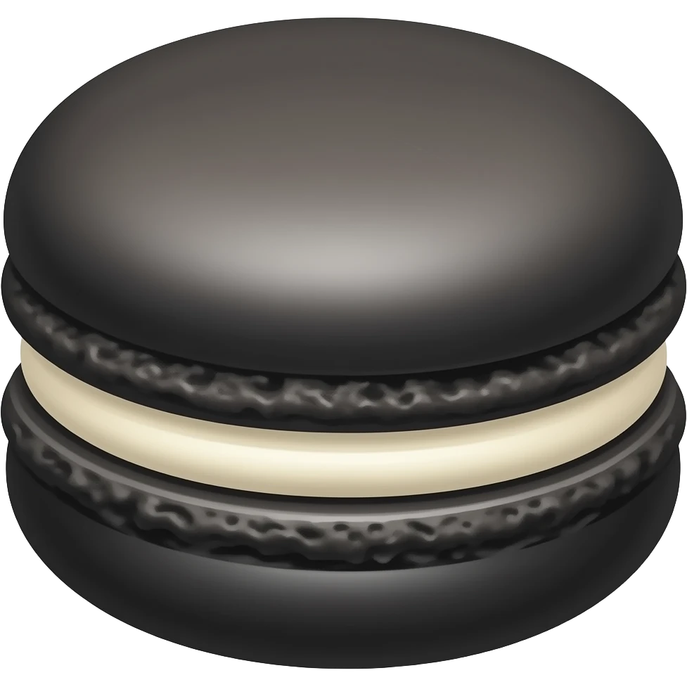 Black macaroon emoji