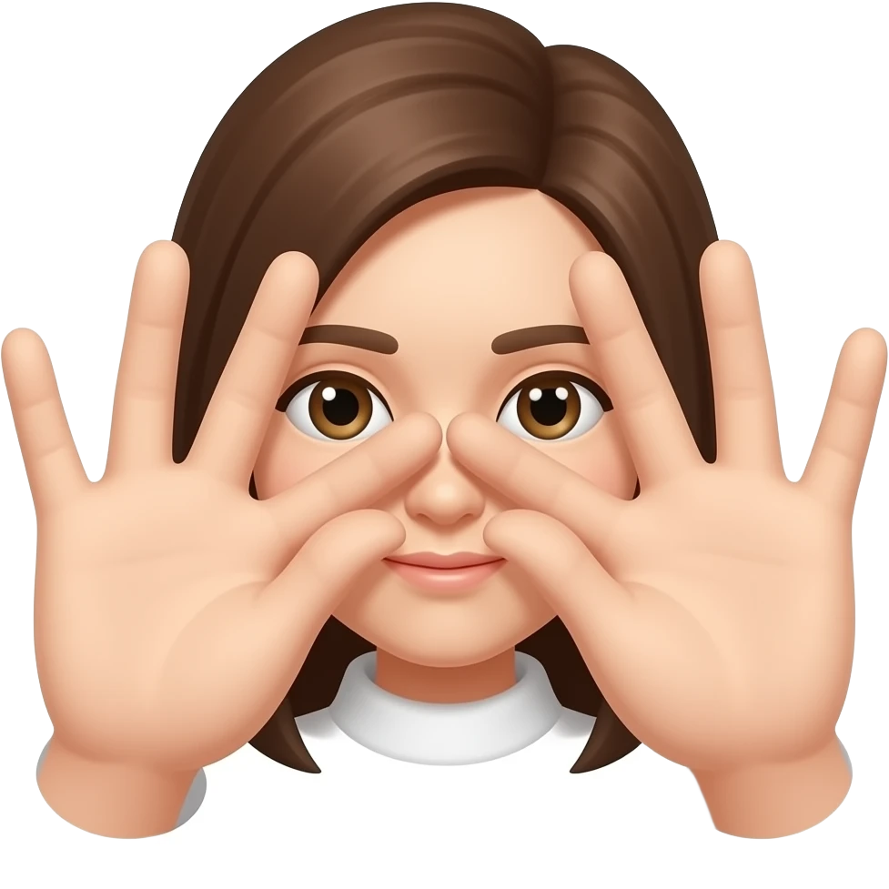 Gesicht mit durch die Finger linsendem Augehidden behind hands emoji