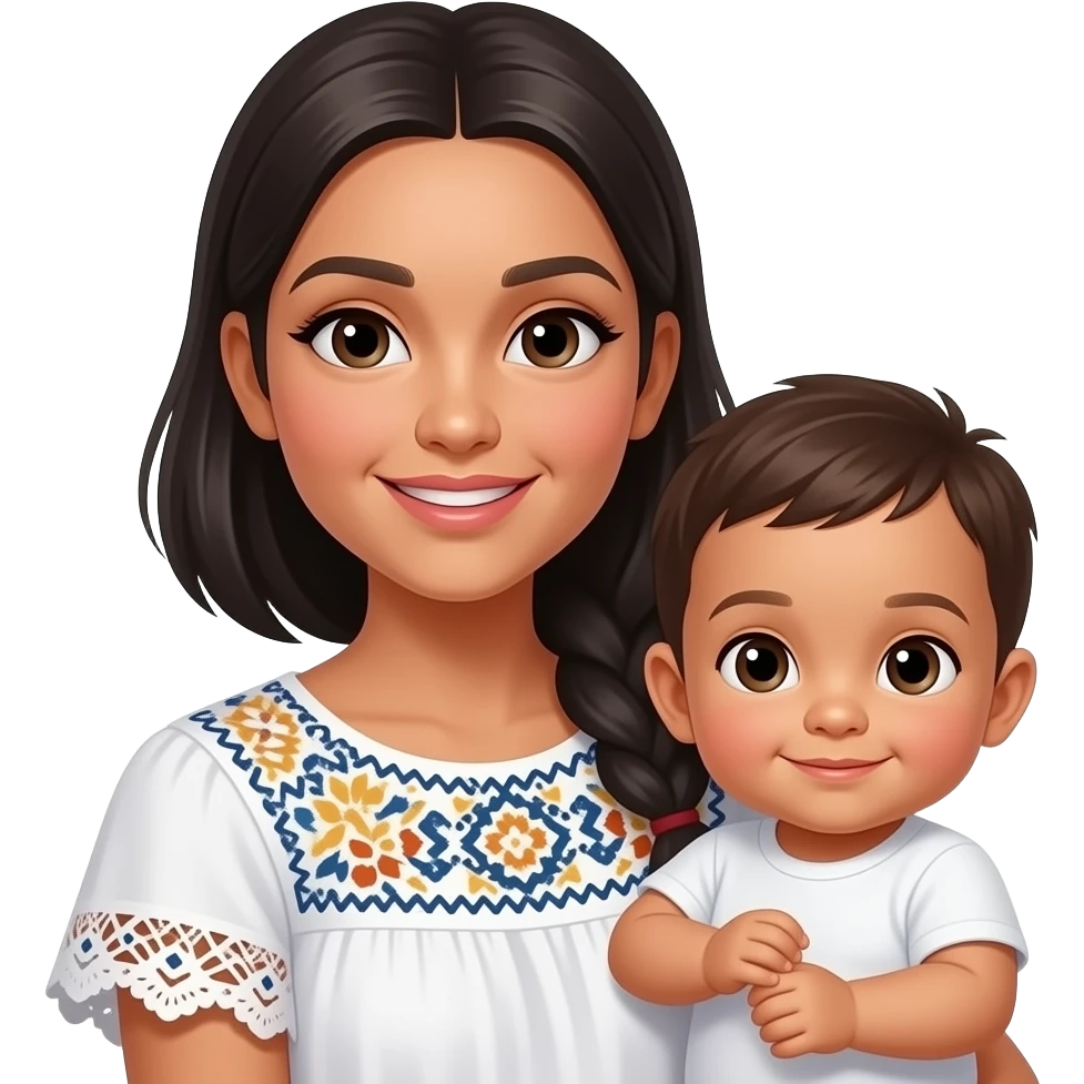 Mexican mom with mixed baby emoji