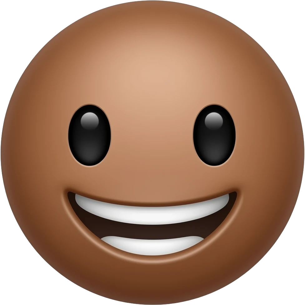 keep the face and the round head shape of this "😊" and only changing the skin colour to brown emoji