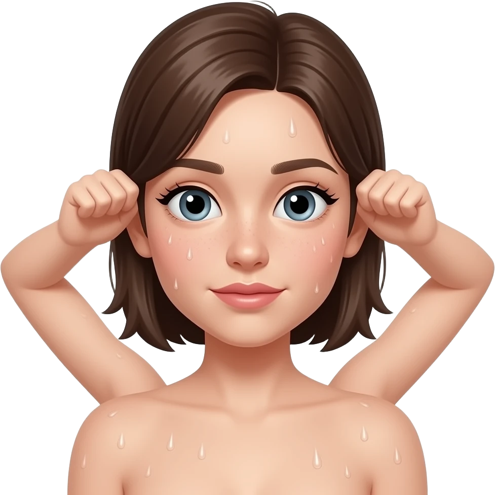 sweaty girl spreading her legs behind her ears wearing nothing emoji