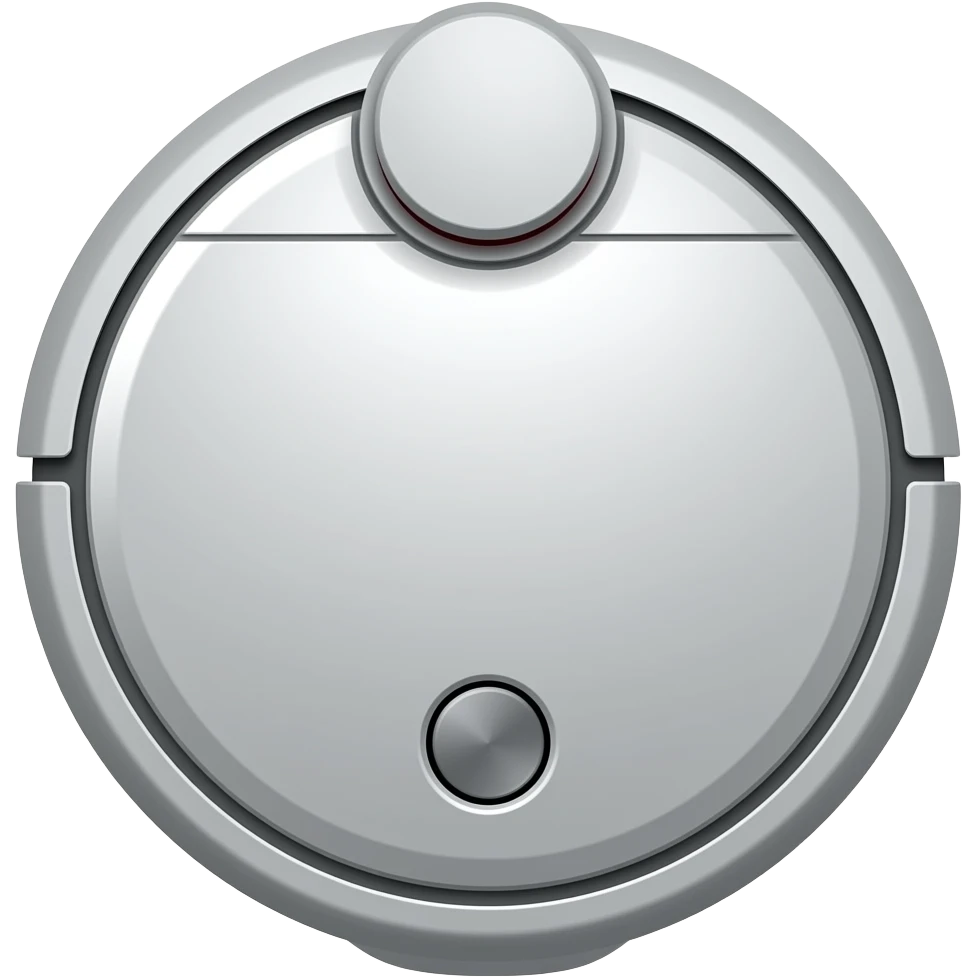 Top view of a digital robotic vacuum cleaner. emoji