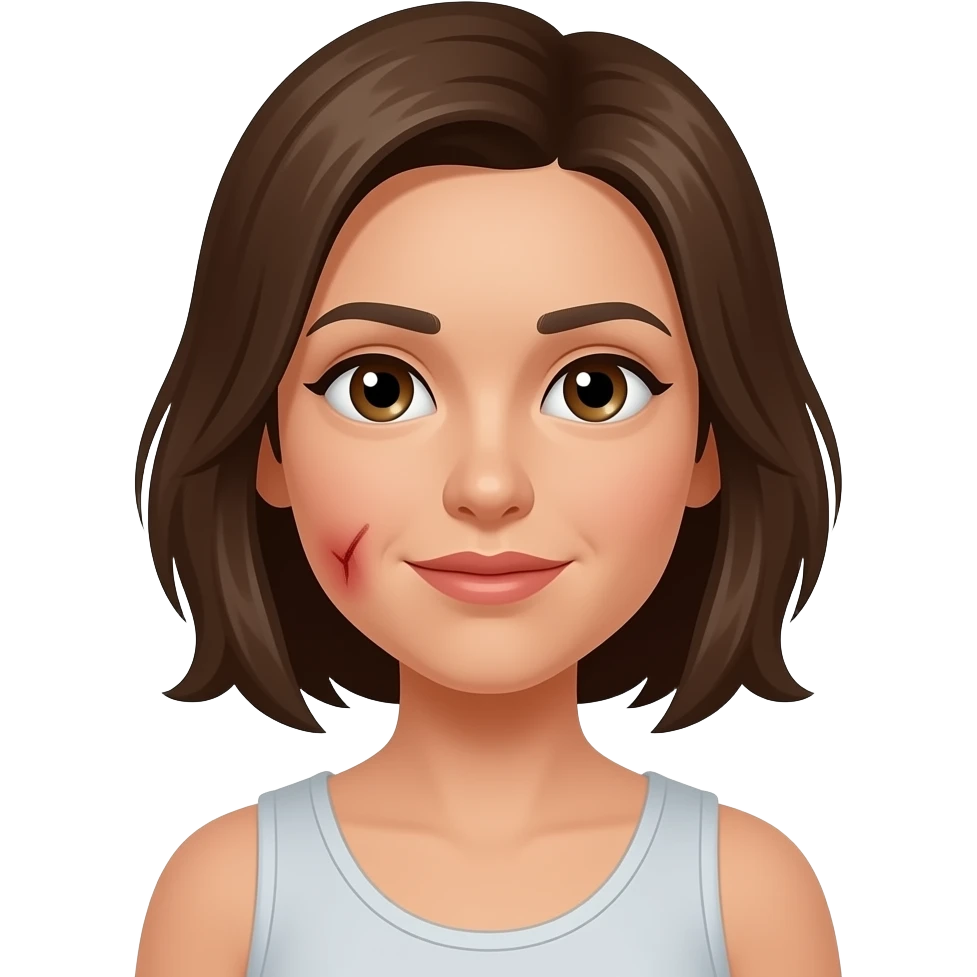 Mulher com apanhado emoji