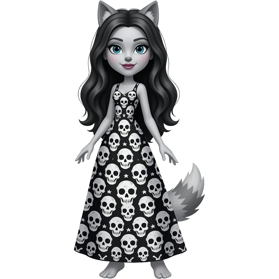 Клодин Вульф из monster high в платье от длинный самая башка skims без ничего и без обуви emoji