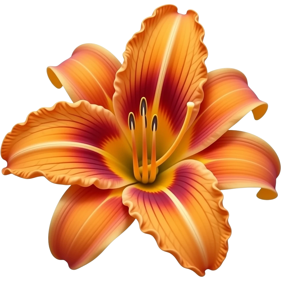 Photorealistic orange daylily (Hemerocallis), rich apricot‑orange ...