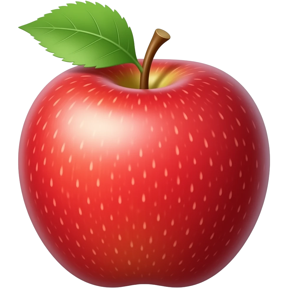 red apple with leaf on left emoji