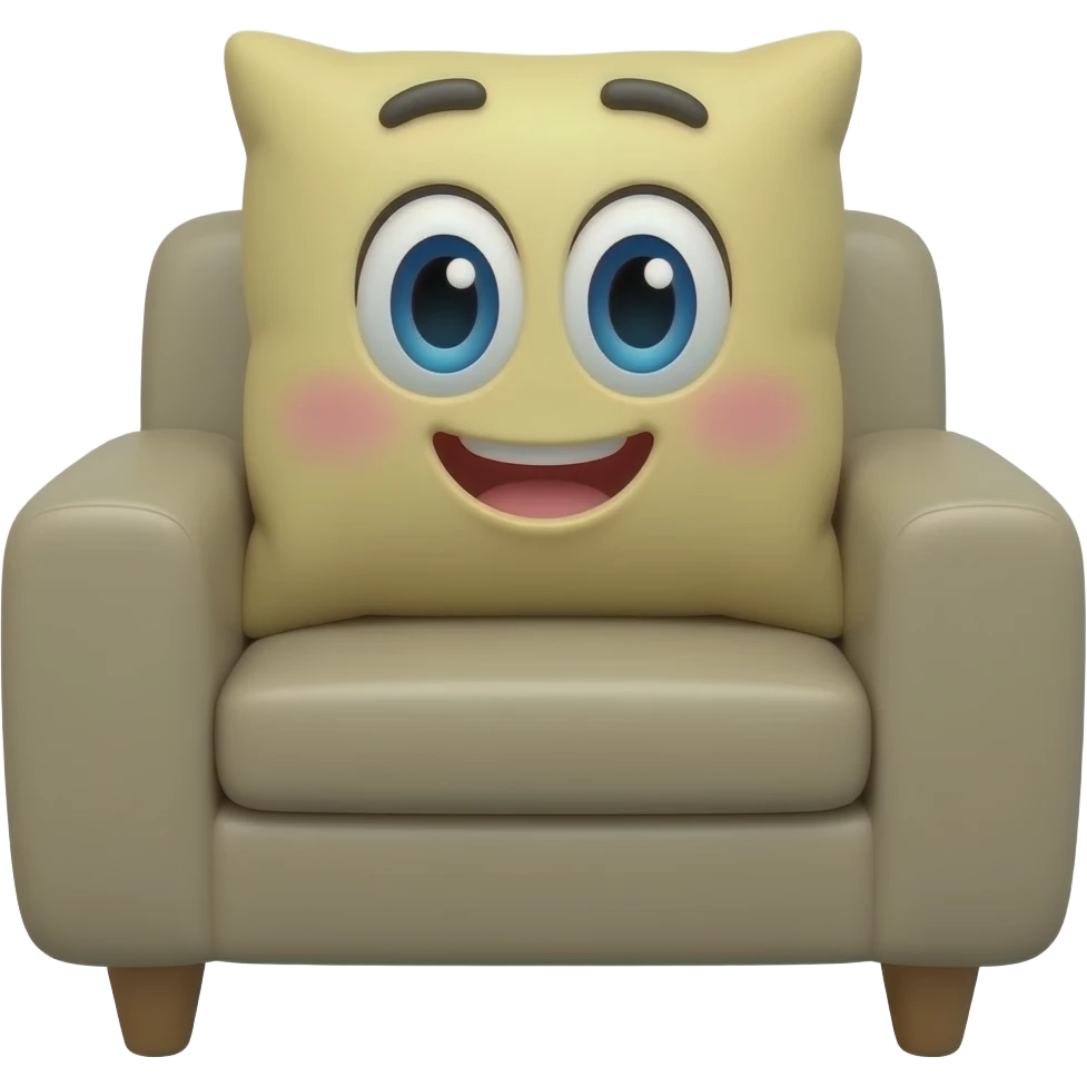 cartoonish style cushion chair game assert emoji