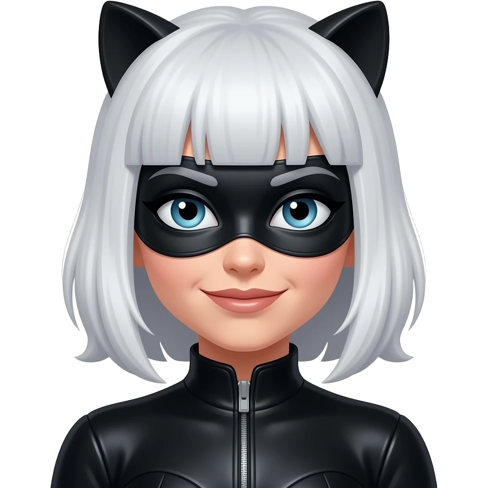 Felicia Hardy aka Black Cat (Marvel) from Heroes and Villains with platinum blonde hair emoji