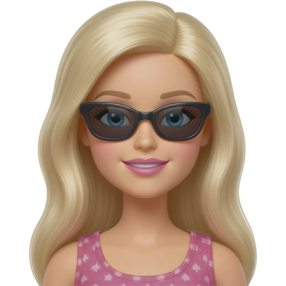 barbie large, angular black sunglasses emoji