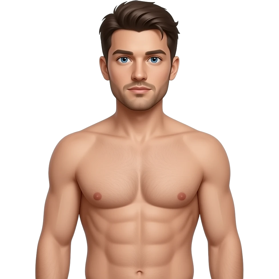 Fully nude man front waist and back waist emoji