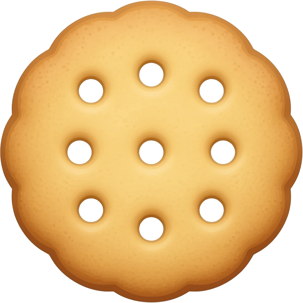 Cookie shaped like a button emoji