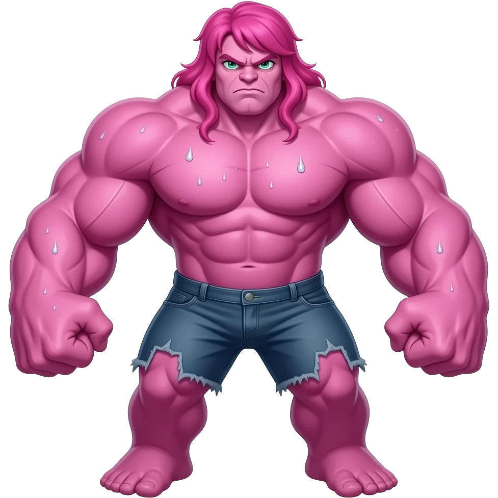 the hulk but instead of green man it’s a pink sex girl hulk emoji