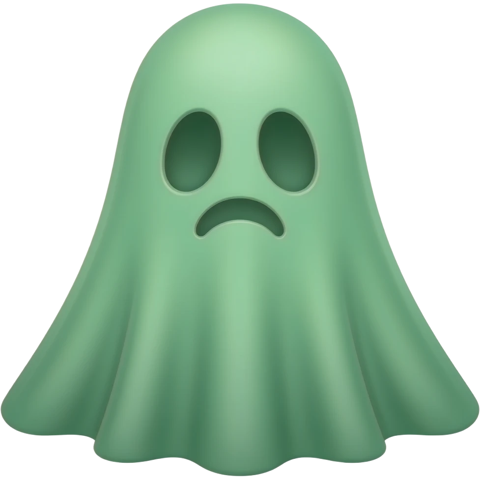 Forest green sheet ghost emoji