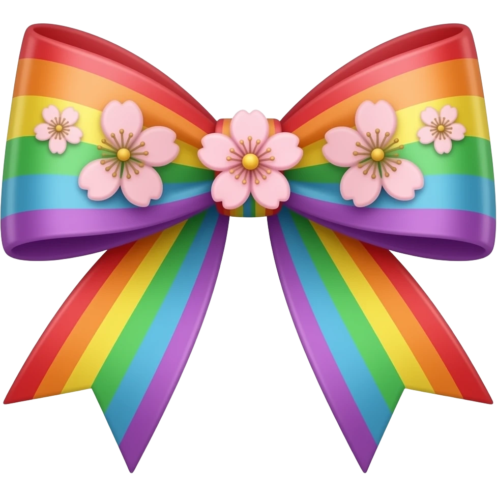 Sakura bow ribbon rainbow emoji