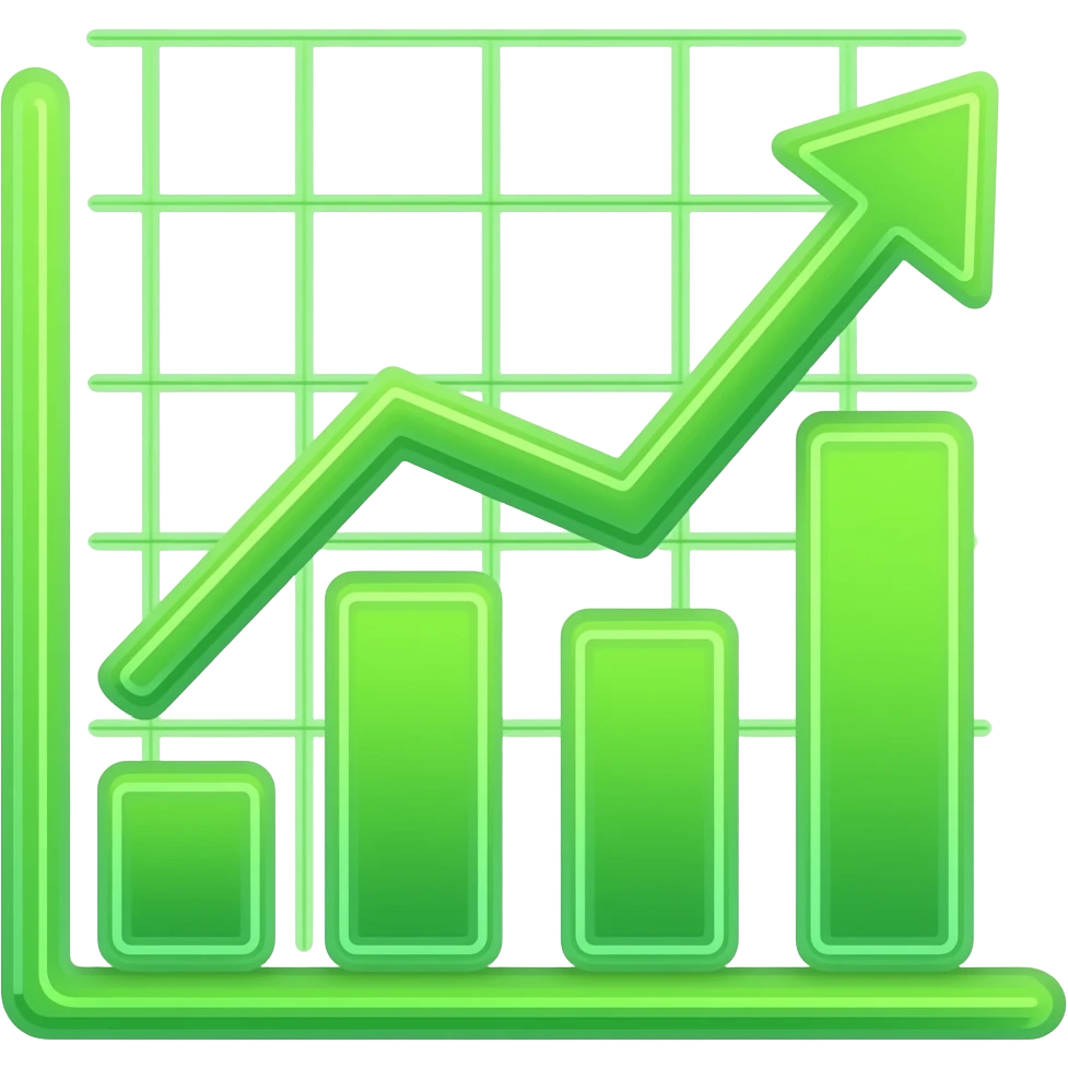 neon green chart report emoji