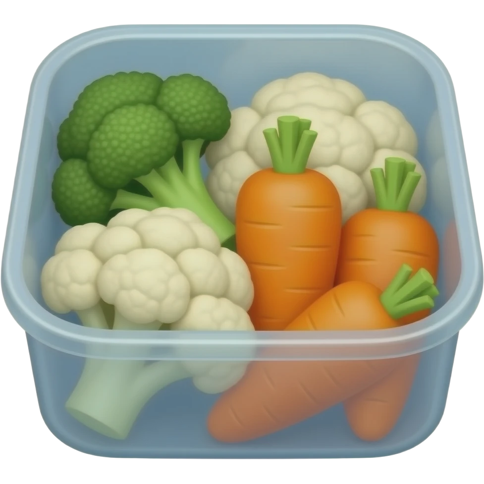 Please broccoli and cauliflower and carrots bento box emoji