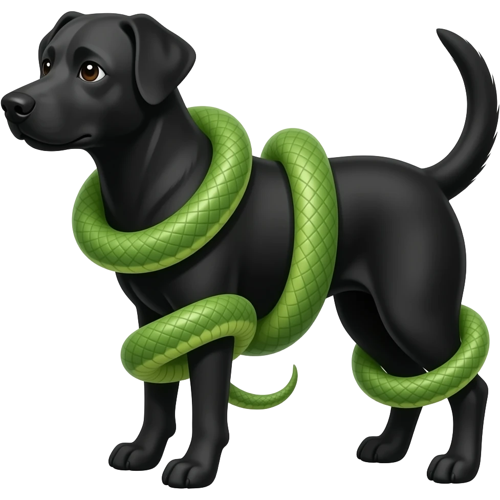 BLACK DOG SNAKE emoji