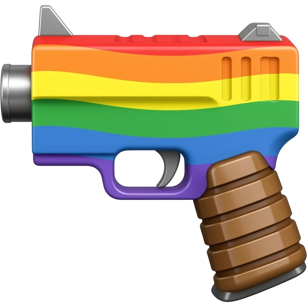 Rainbow machine gun emoji